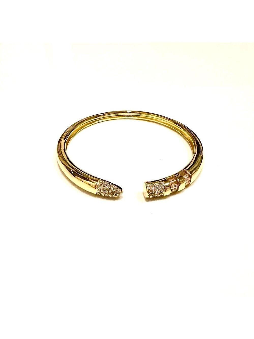BETSEY JOHNSON | Gold-Tone No. 2 Pencil Bangle w/ Pink Crystal Accents | NWT